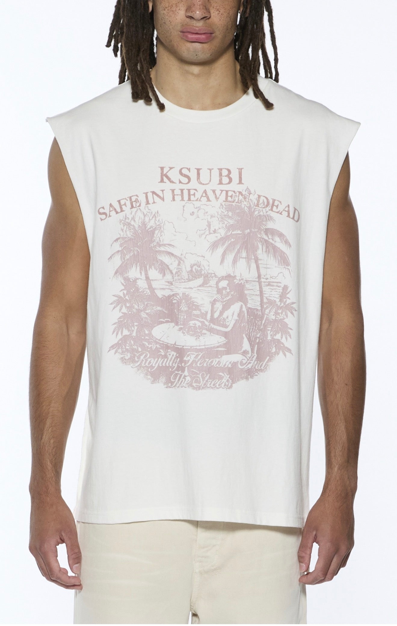 Kaubi paradiso cut off tee vintage white