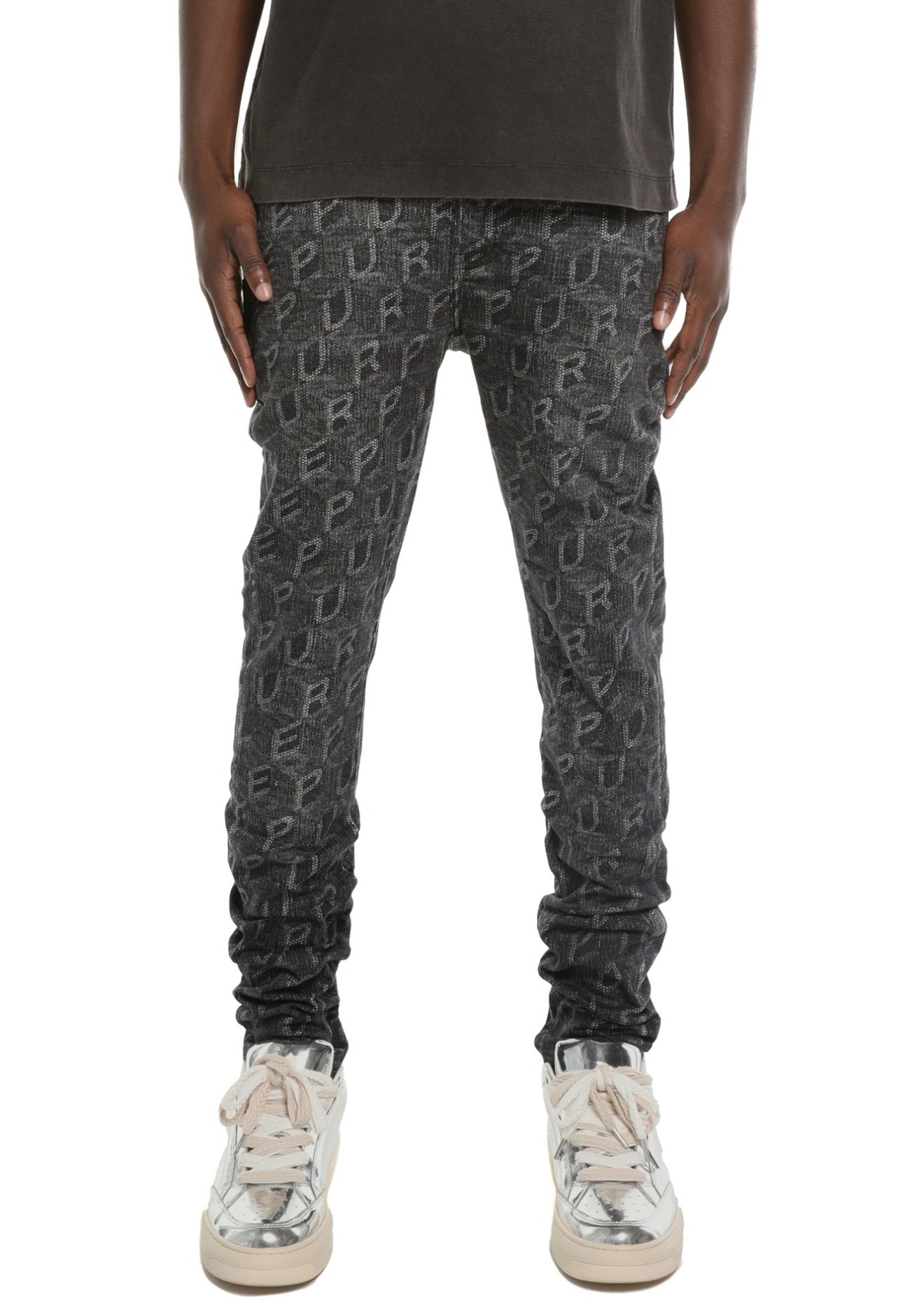 PURPLE BRAND SKINNY PRINTED MONOGRAM