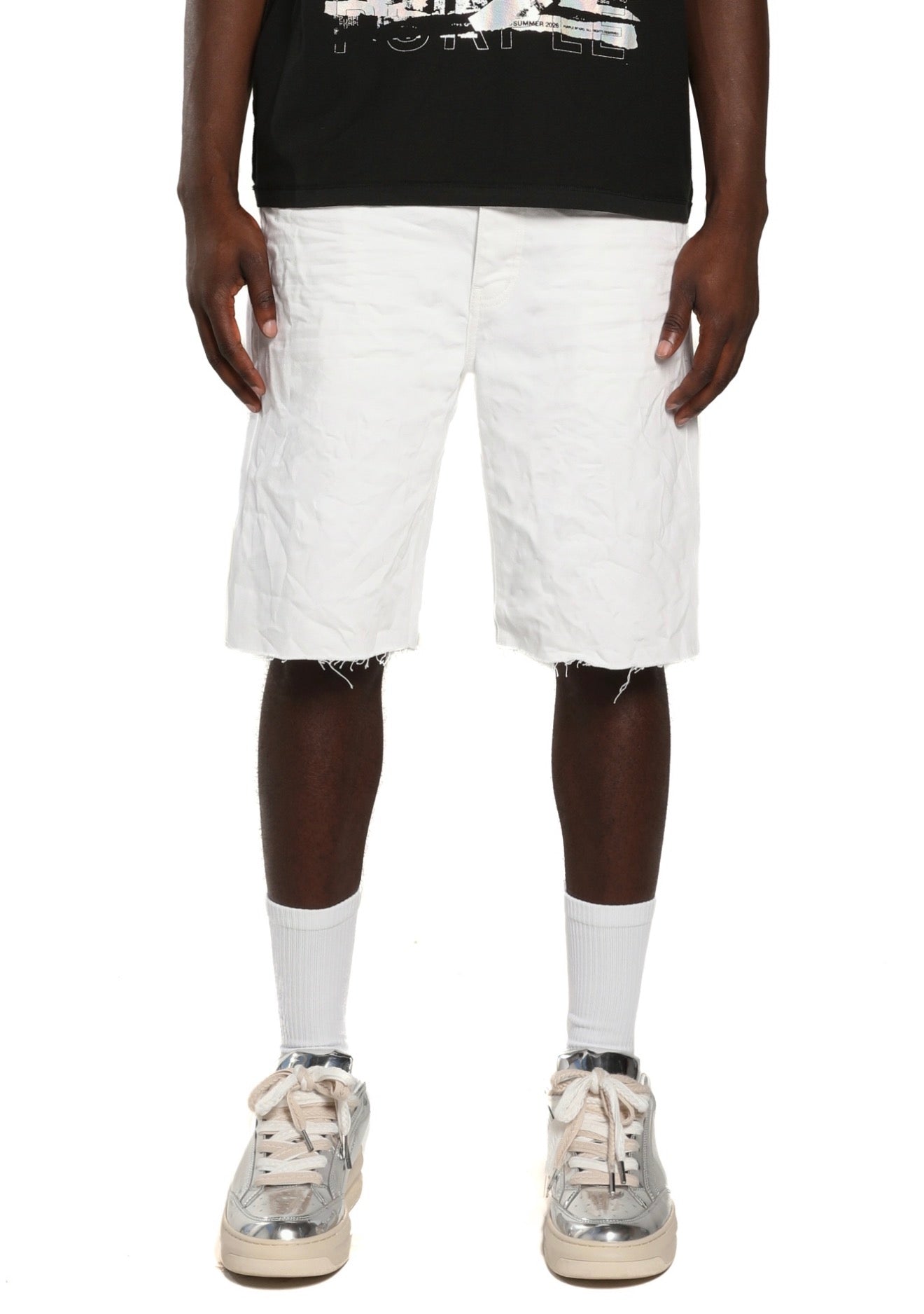 PURPLE LABEL OPTIC JEAN SHORTS