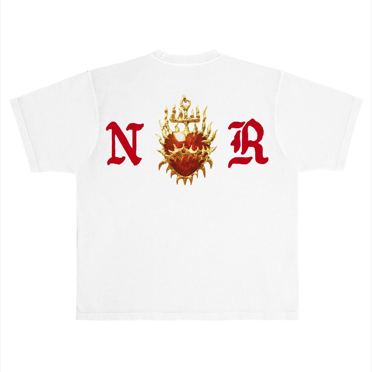LUXURY HEAVYWEIGHT TEE WHITE AND RED