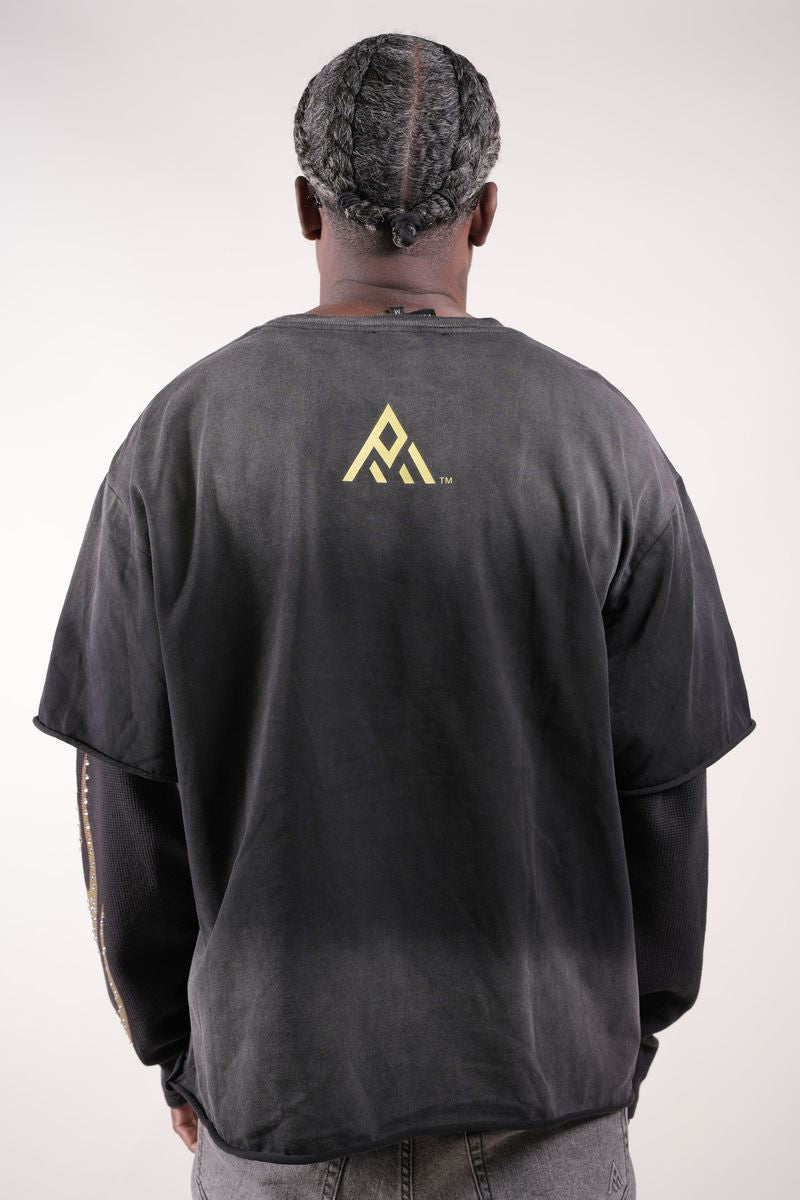 247 Layered Shirt With Rhinestones