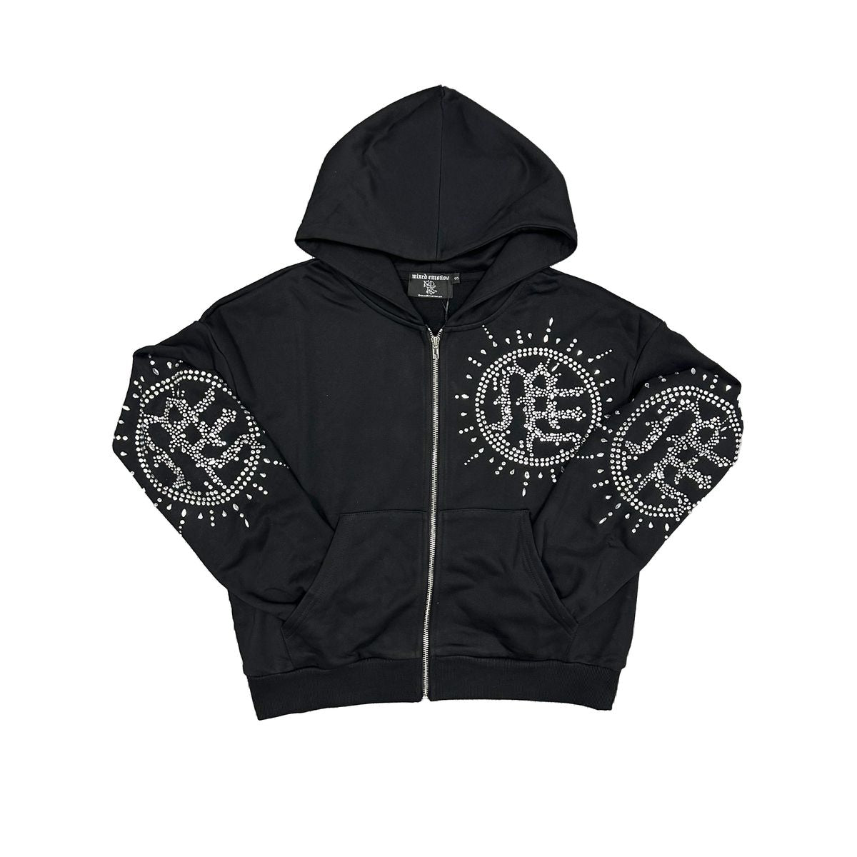 Mixed Emotions Eclipse’ Black Rhinestone Hoodie