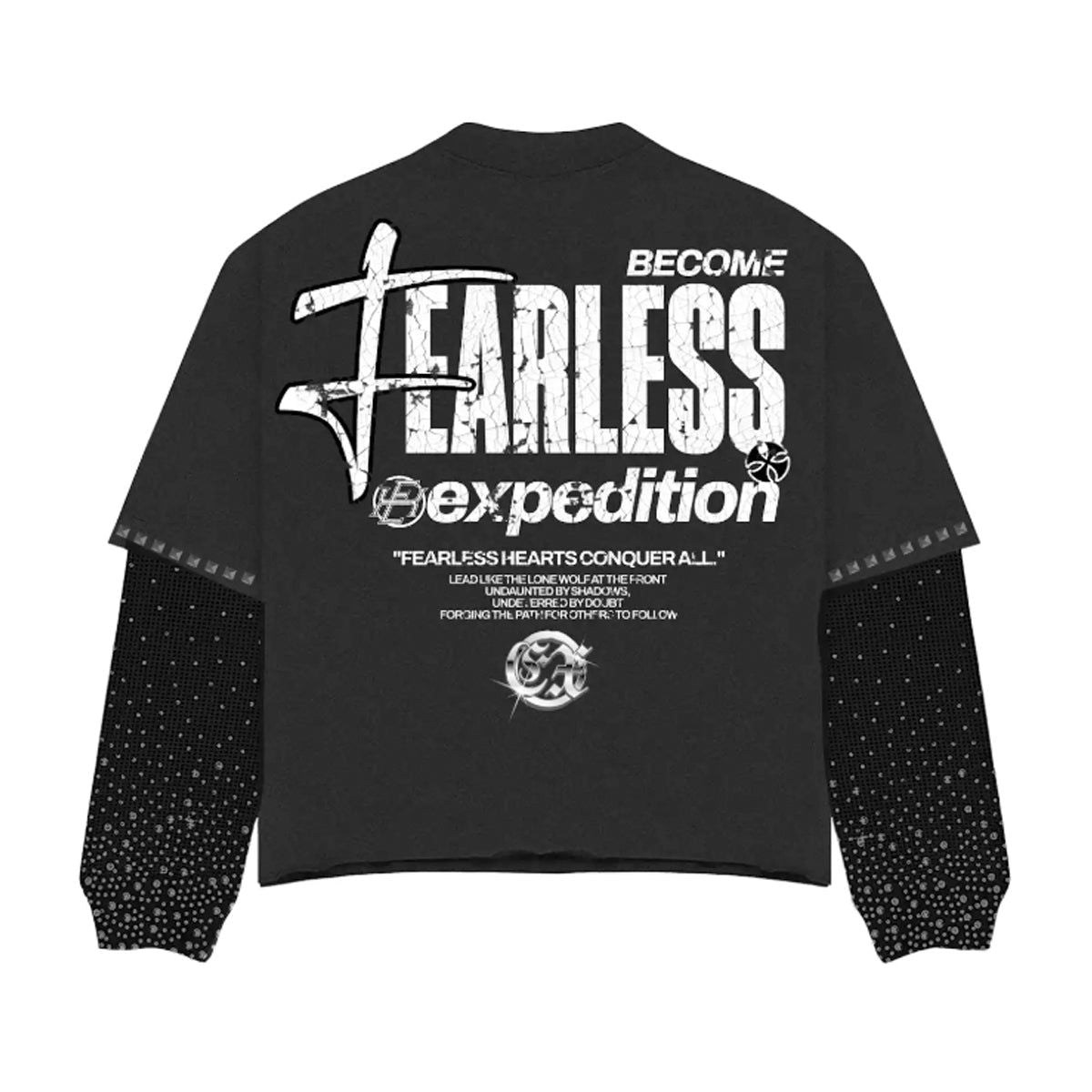 Wolf Rhinestone Layer Long Sleeve Shirt