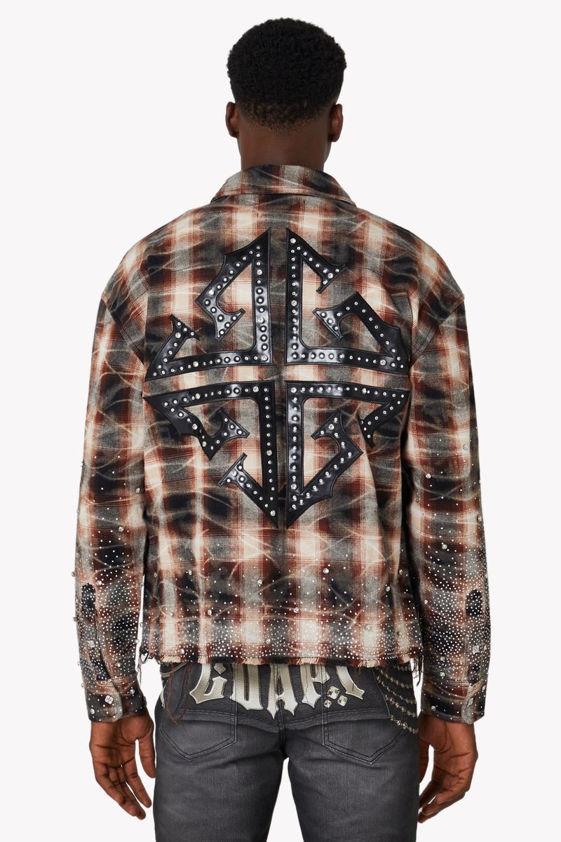 GUAPI Mocha Rhinestone Flannel
