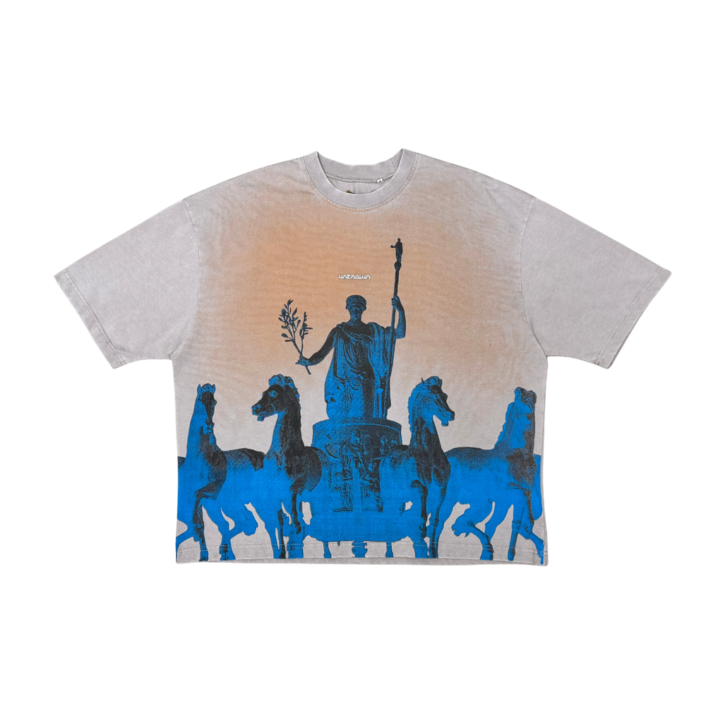 UNKNOWN Washed Effect Heavyweight cotton t-shirt, Embroidery Detail
