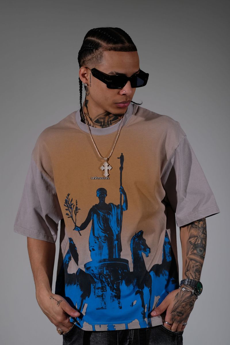 UNKNOWN Washed Effect Heavyweight cotton t-shirt, Embroidery Detail