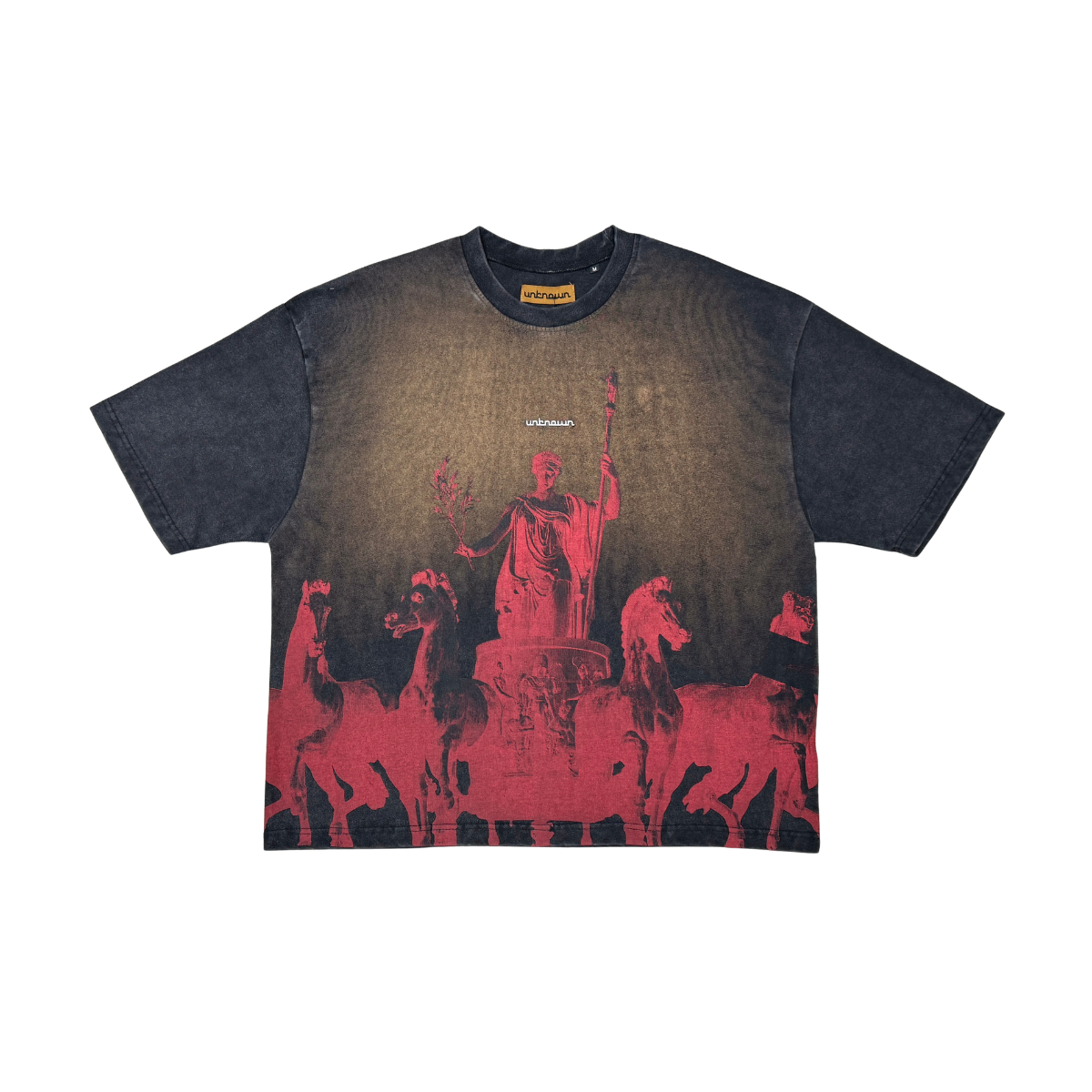 UNKNOWN Washed Effect Heavyweight cotton t-shirt, Embroidery Detail (Copy)