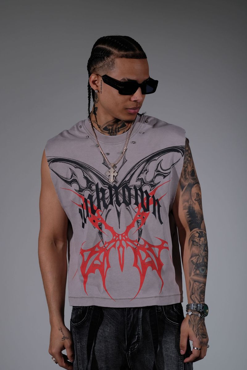 UNKNOWN Washed Effect Heavyweight cotton t-shirt, Embroidery Detail (Copy 5)
